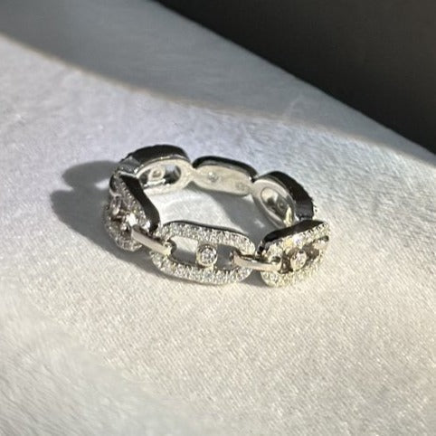 MOVE UNO RING PAVED SILVER DIAMOND