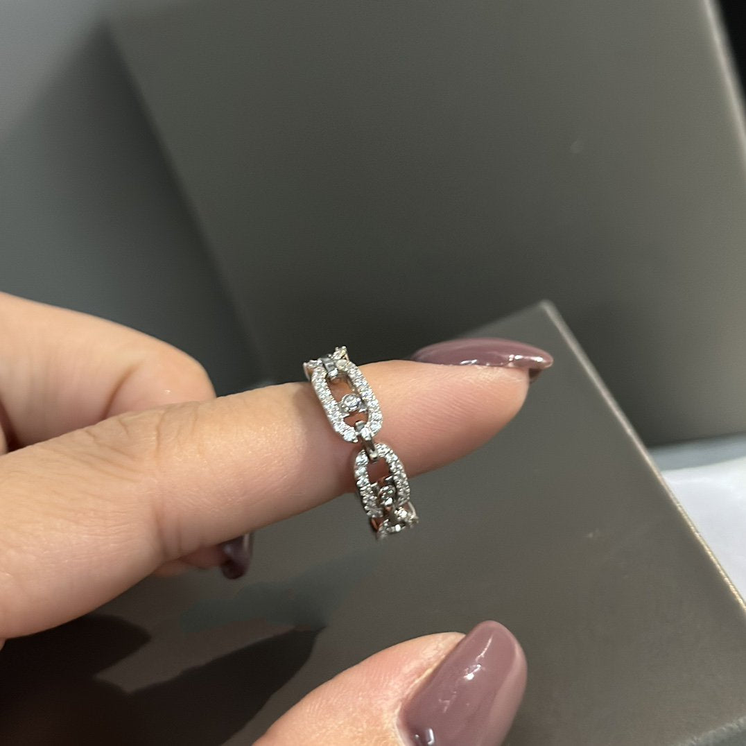 MOVE UNO RING PAVED SILVER DIAMOND