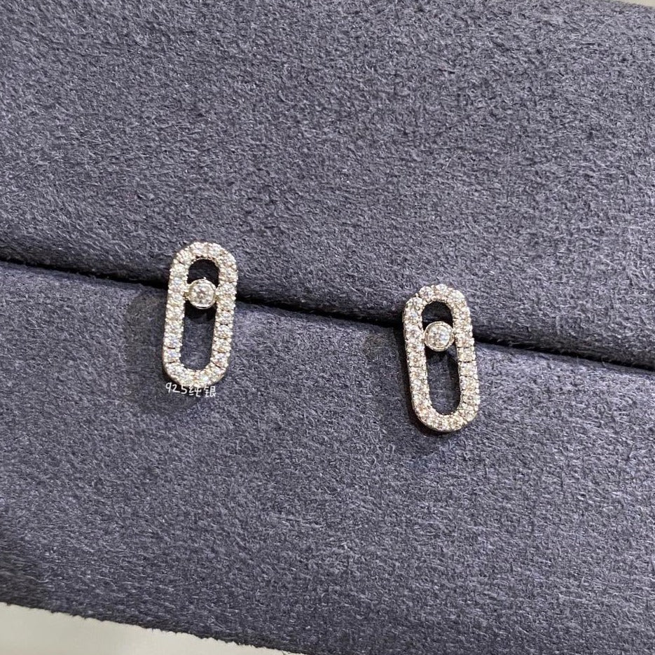 MOVE UNO PAVED DIAMOND EARRINGS