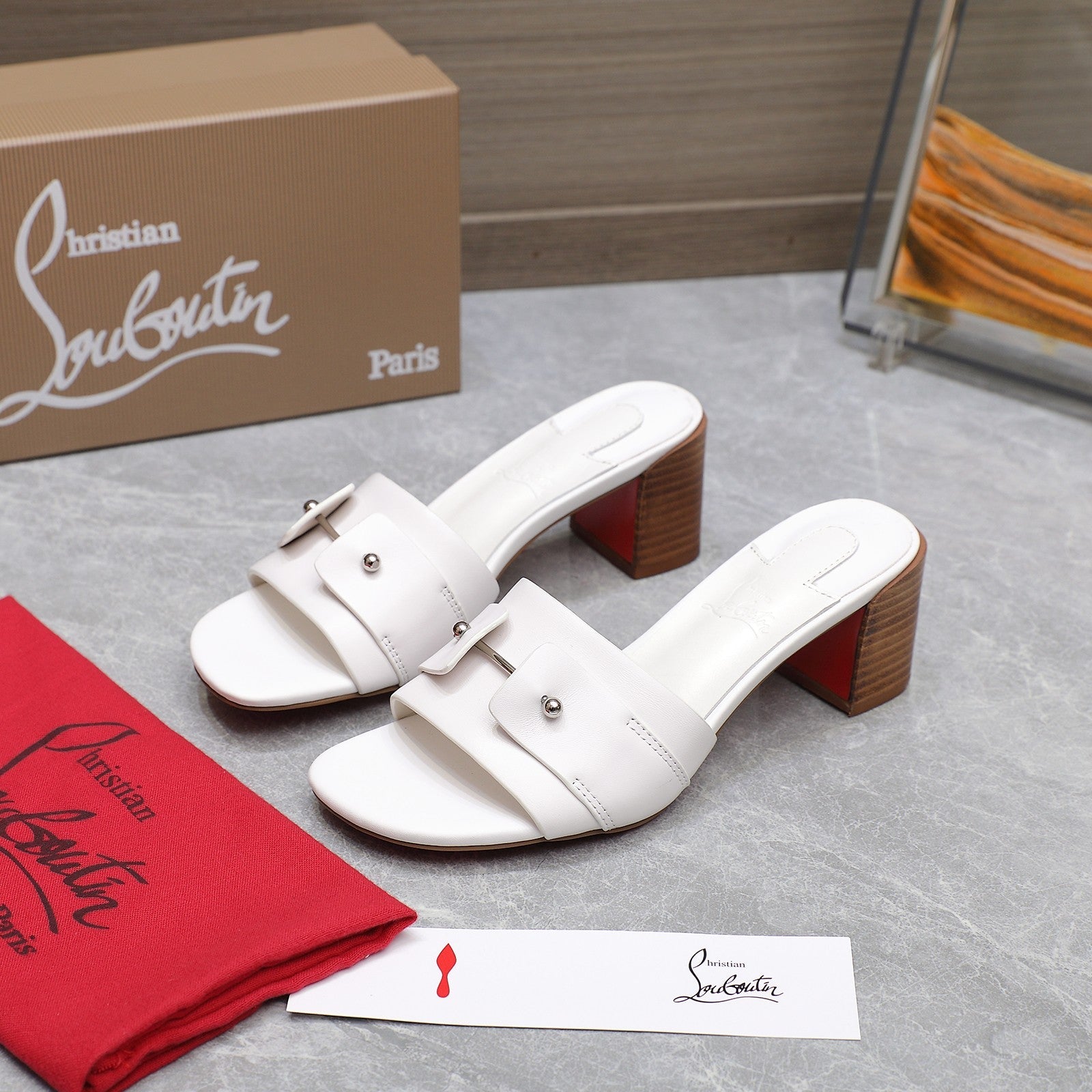 CL Mid Heel Mules Sheepskin 251553