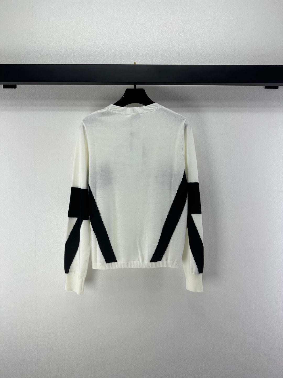 Chanel 2025 Long-sleeved Shirt Black and White Wool 329217