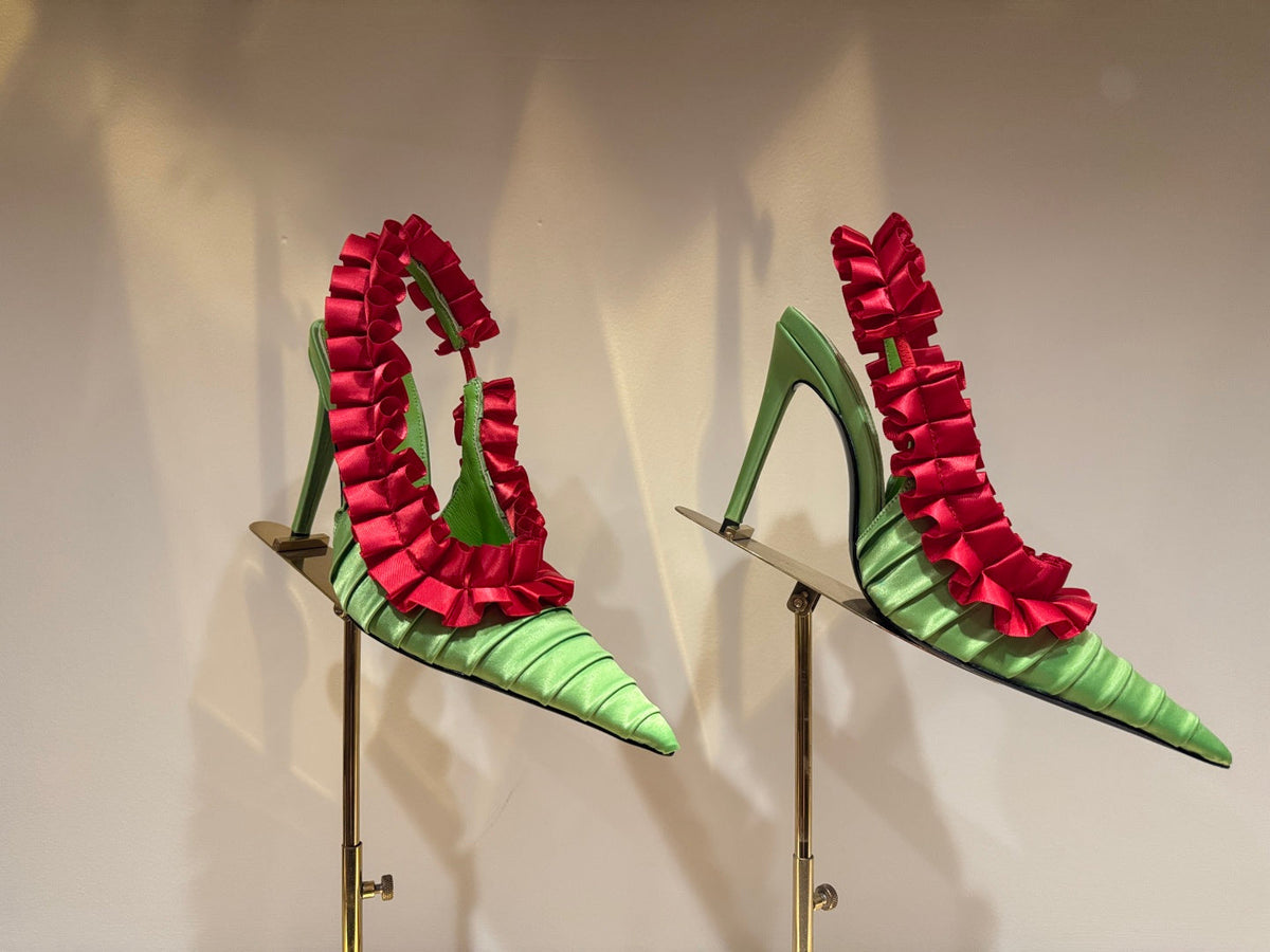 YSL 2026 Madeleine Slingback 110mm Silk Leather