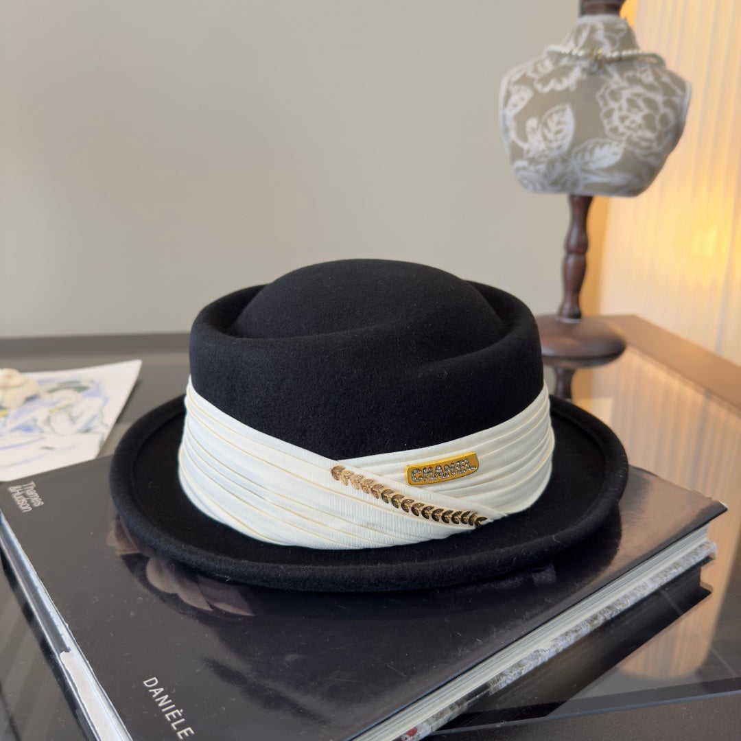 Chanel Felt Pork Pie Hat 477658