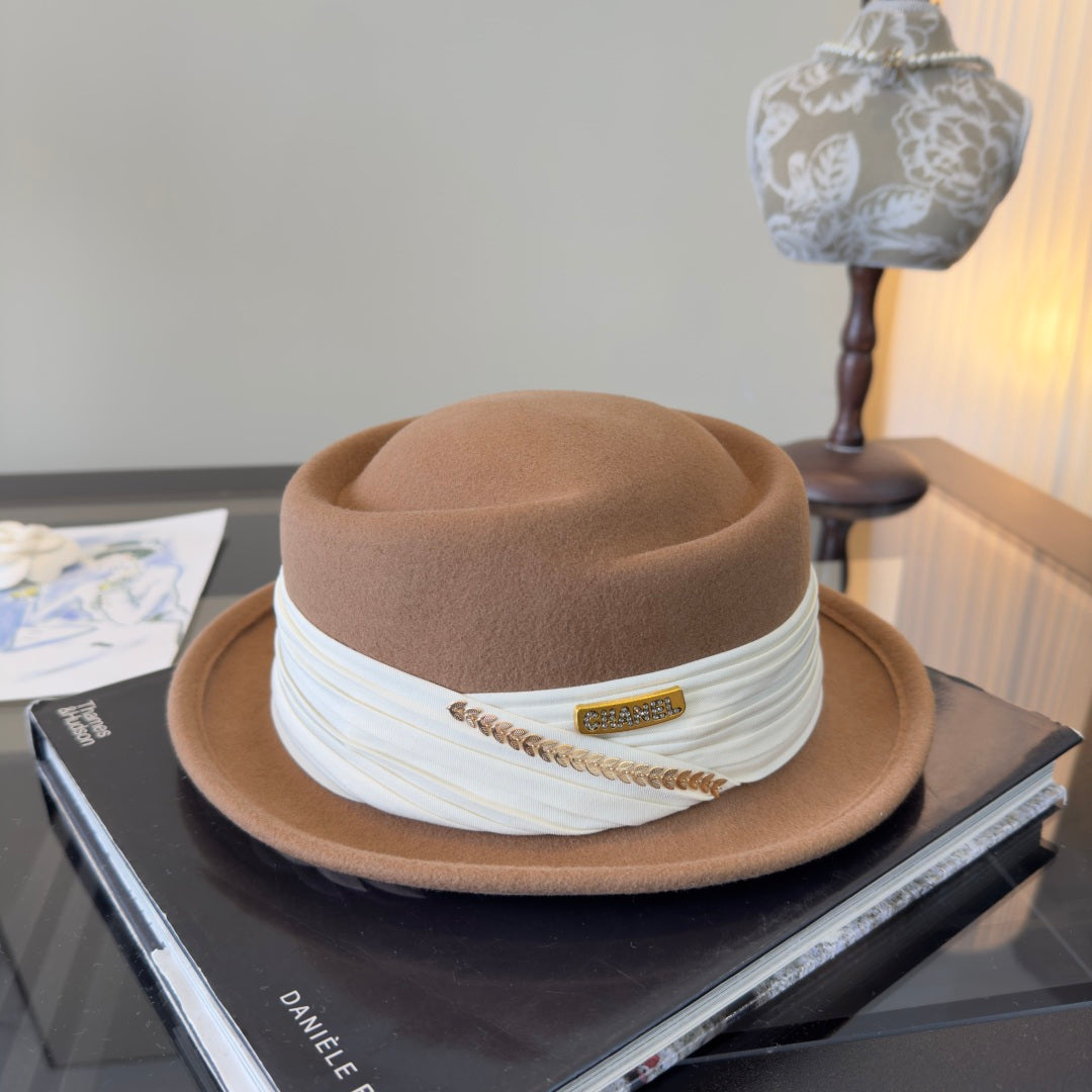 Chanel Felt Pork Pie Hat 477658