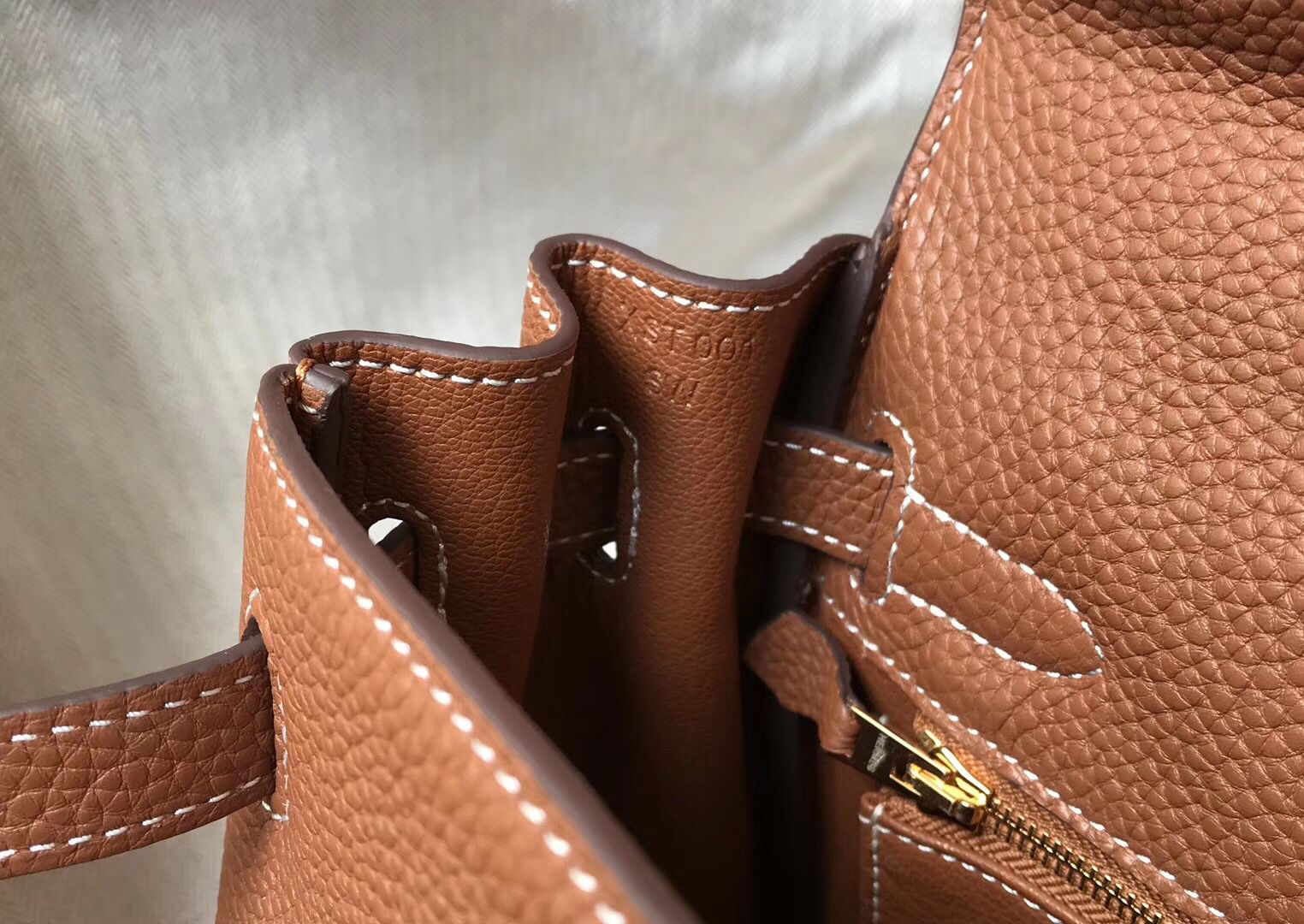 HM KELLY 28CM BROWN TOGO LEATHER GOLD HARDWARE