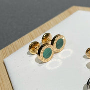 BVL EARRINGS CLUSTER MALACHITE GOLD