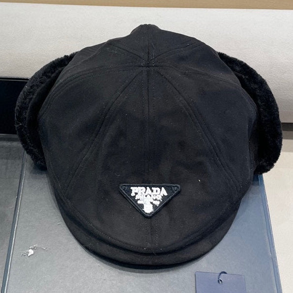 Prada Fleece Suede Trapper Hat 497694