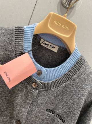 Miu Miu Two-piece Round Neck Knitted Cardigan Polyamide 209517