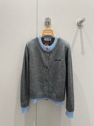 Miu Miu Two-piece Round Neck Knitted Cardigan Polyamide 209517