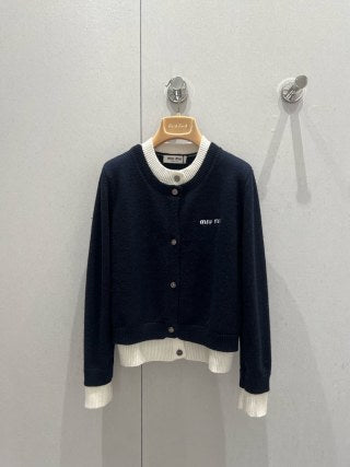 Miu Miu Two-piece Round Neck Knitted Cardigan Polyamide 209517