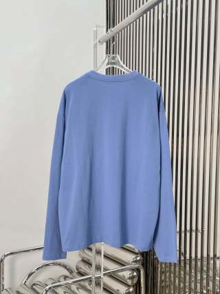 Miu Miu 25 Letter Embroidered Long-sleeved T-shirt Cotton