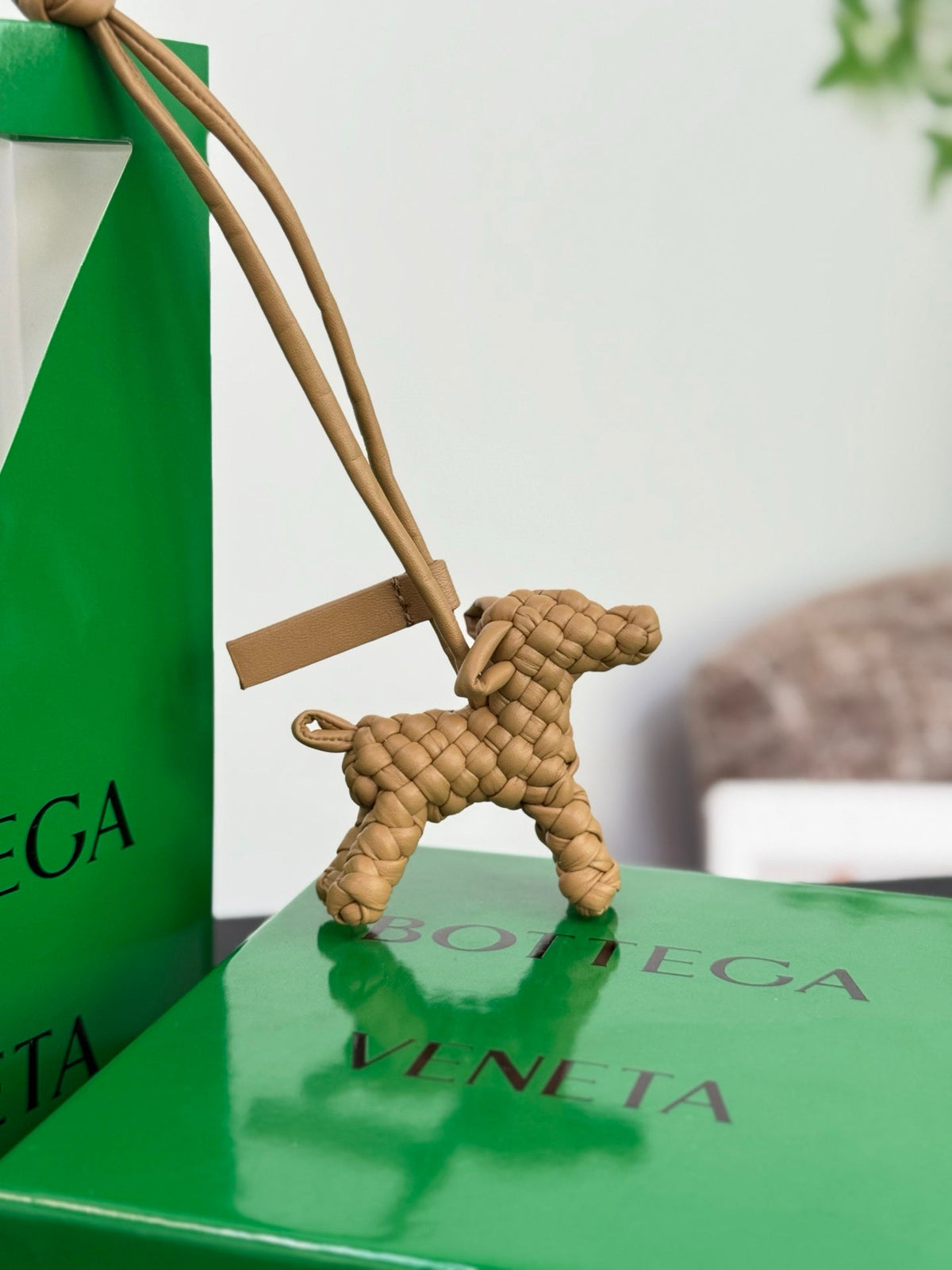 Bottega Veneta Dog Charm Lambskin
