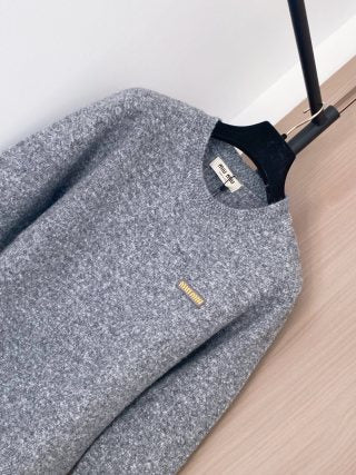 Miumiu 2025 Sweater Lime Green and Gray Wool