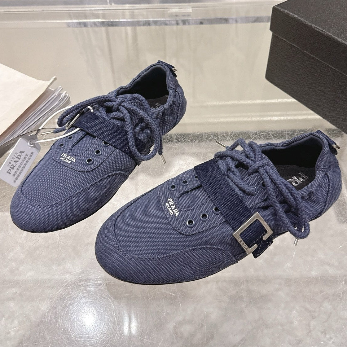 Prada 2026 Buckle Strap Sneakers Canvas 148094