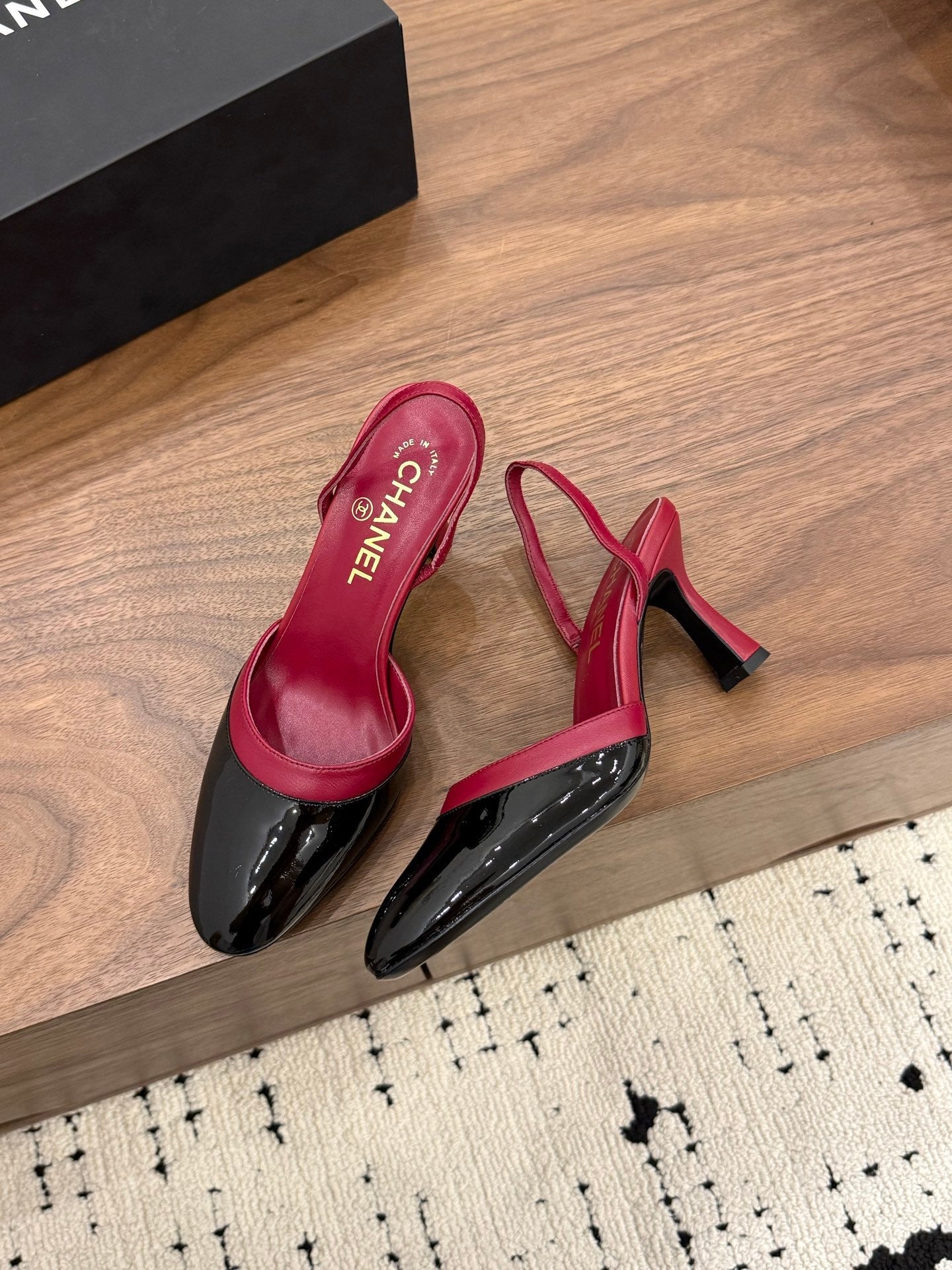 Chanel 2026 Slingback Patent Leather with Sheepskin 696136