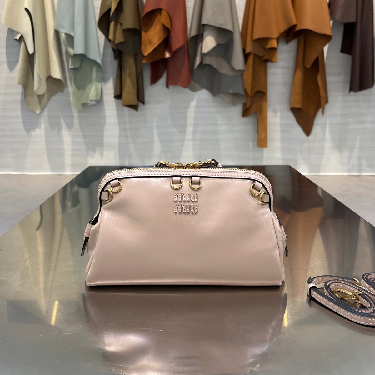 MiuMiu 2026 Caprice Clutch Bag 24cm Leather