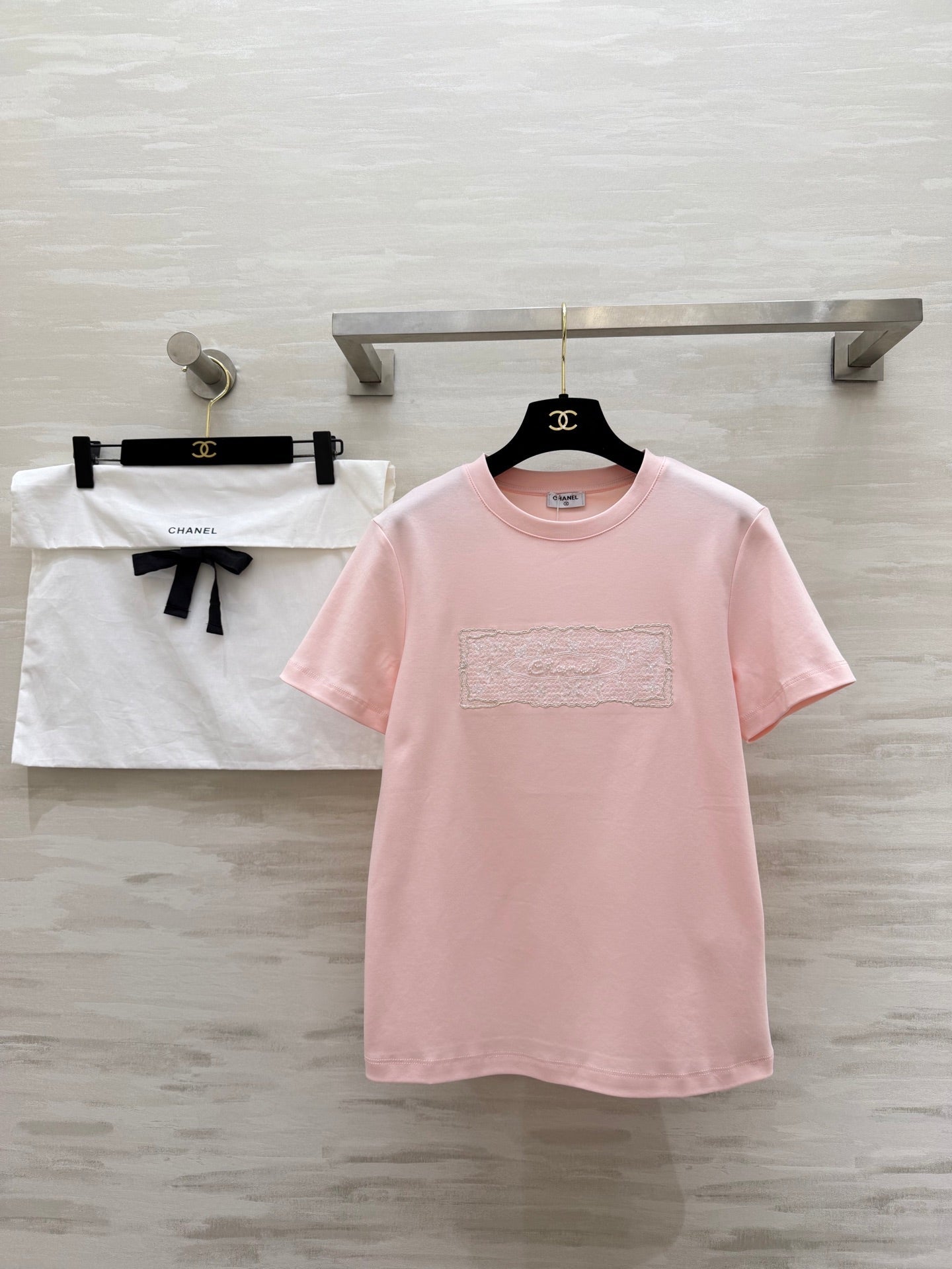 Chanel 2026 Embossed Embroidered T-Shirt Cotton 195020