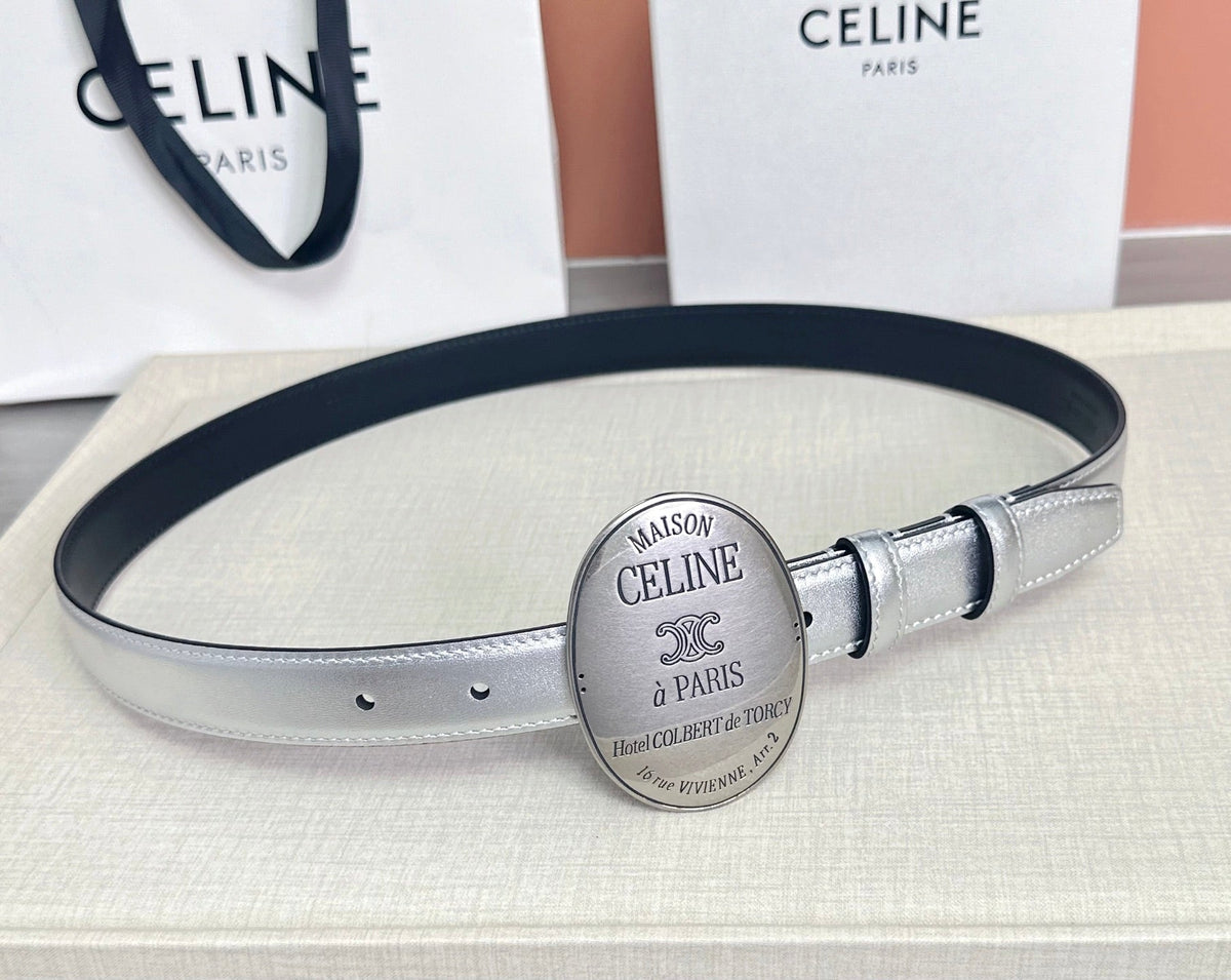 Celine 7.5cm Belt Buckle 2.5cm Width Calfskin