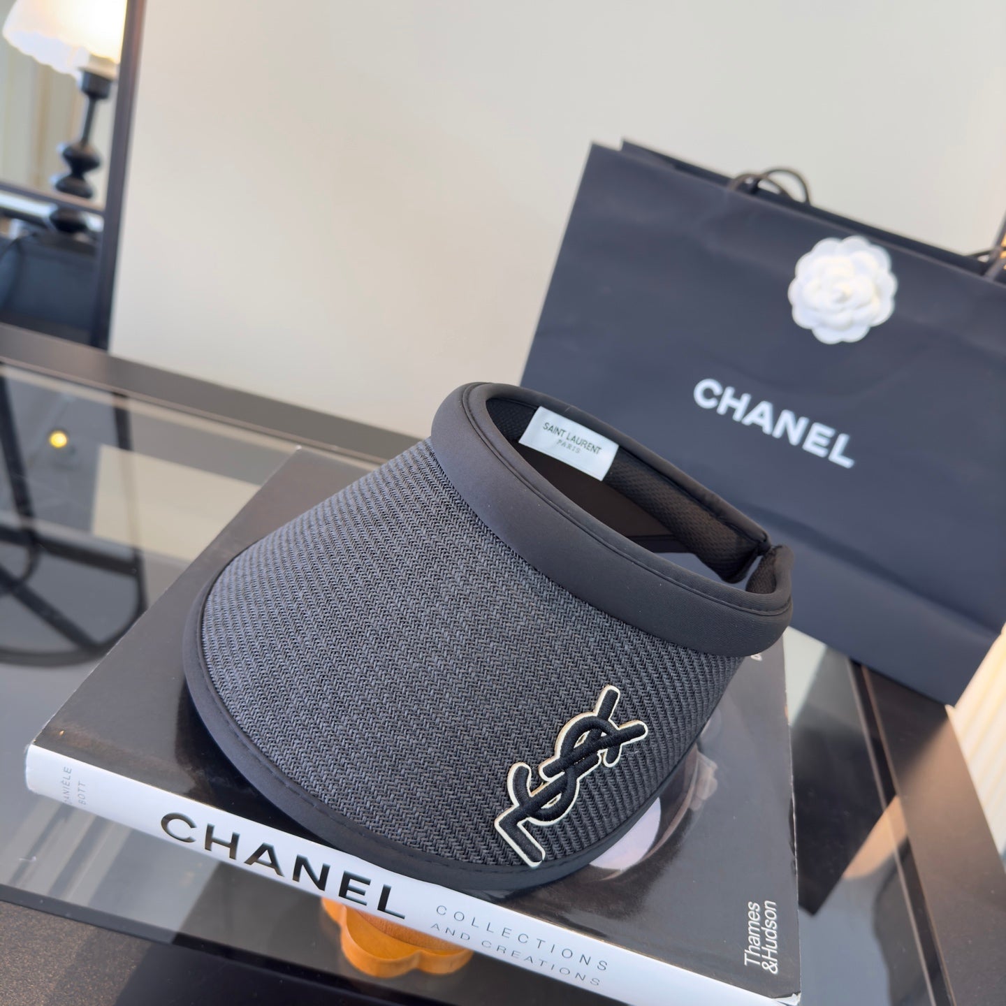 YSL Straw Sun Visor Cap 412937