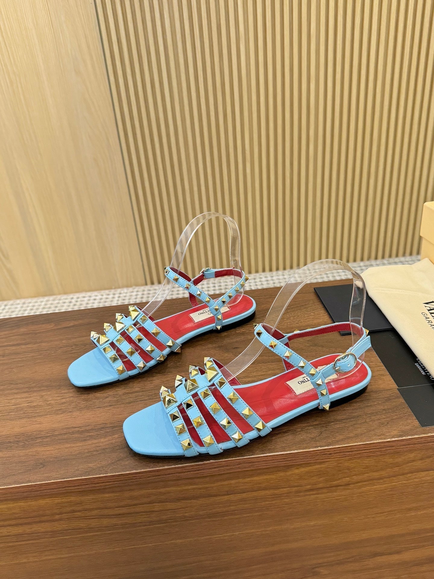 Valentino Garavani Rockstud Caged Calfskin Sandals 863321