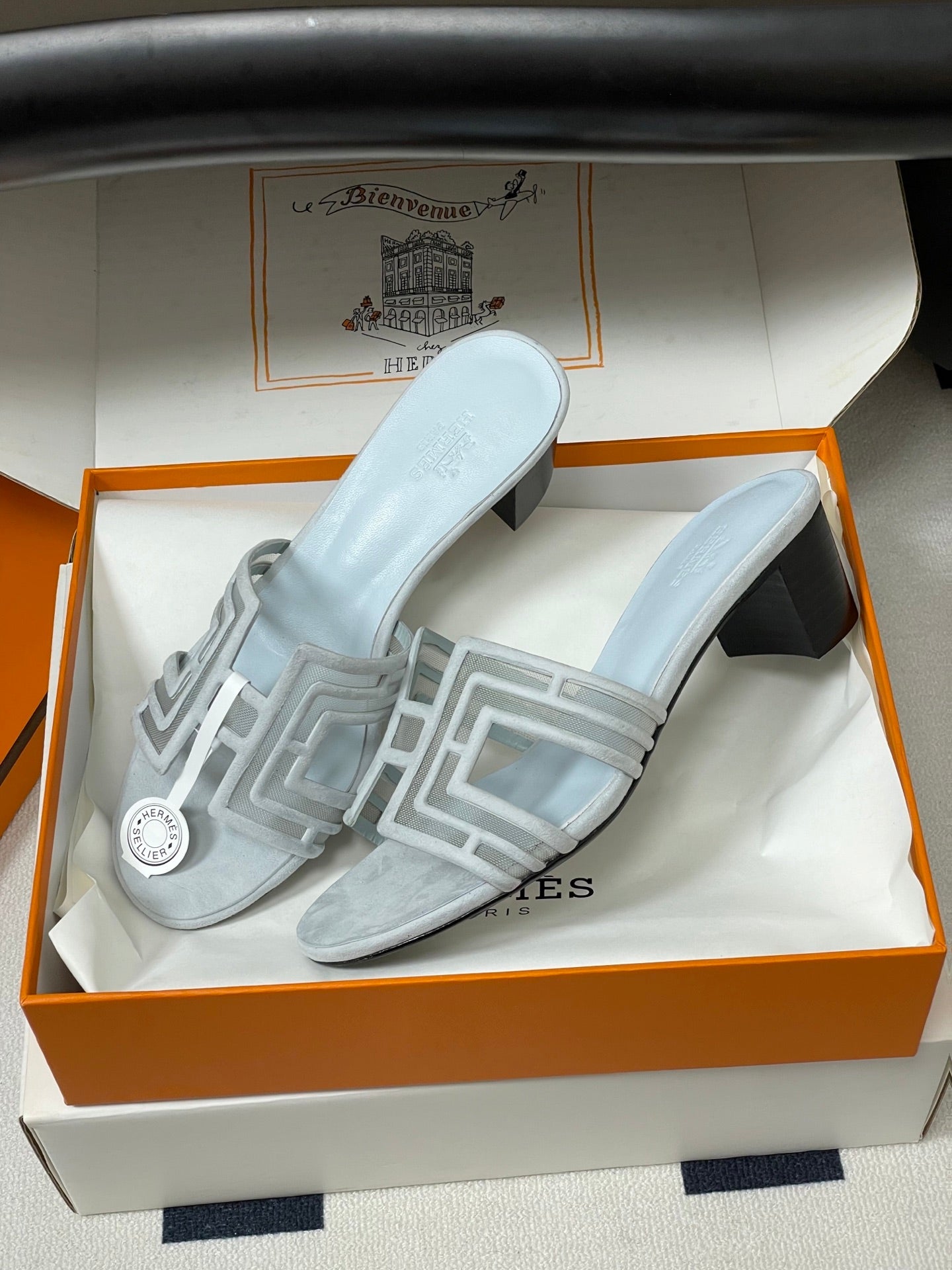 Hermes 2026 Oran Sandal Suede Mesh 898415