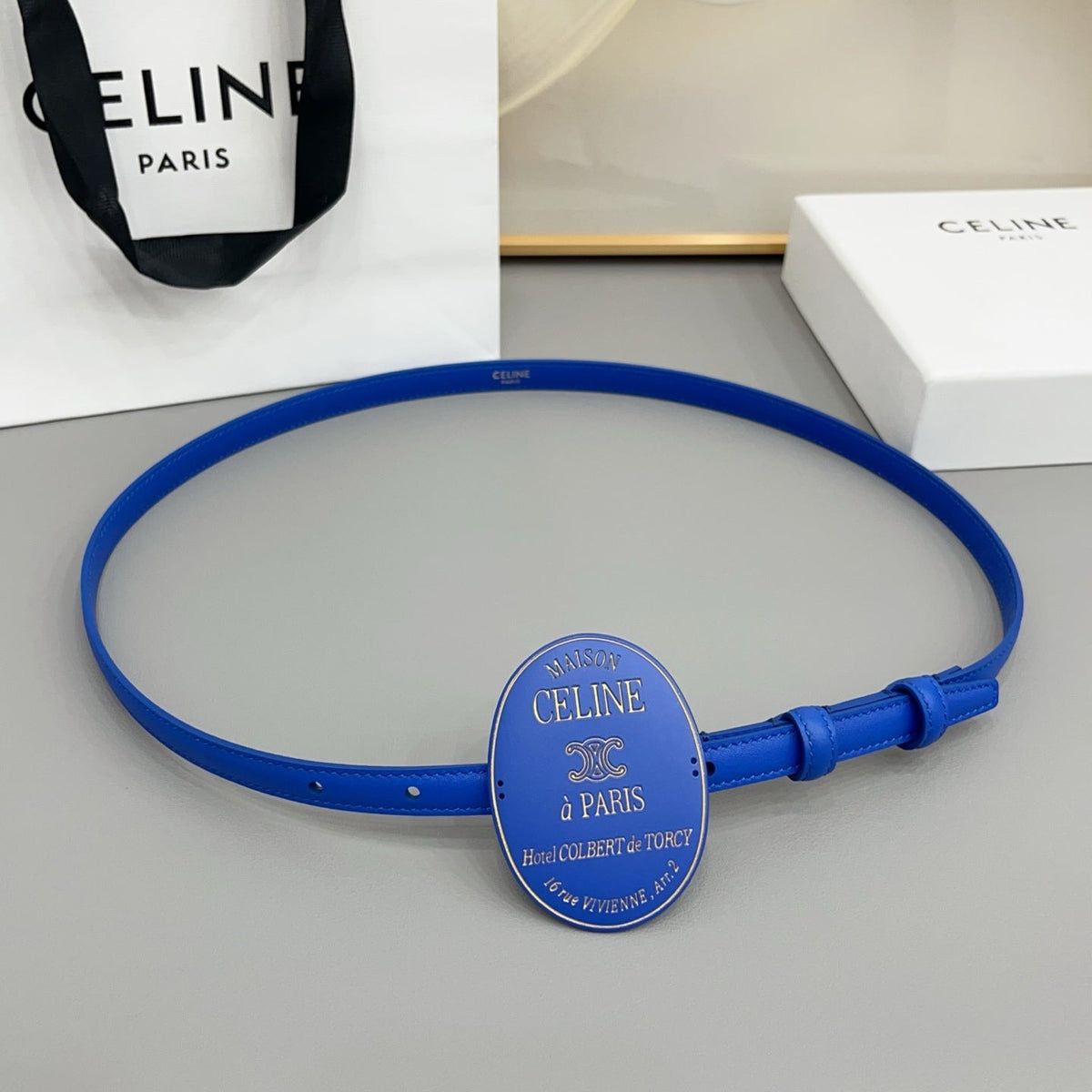 Celine 7.5cm Belt Buckle 1.3cm Width Calfskin