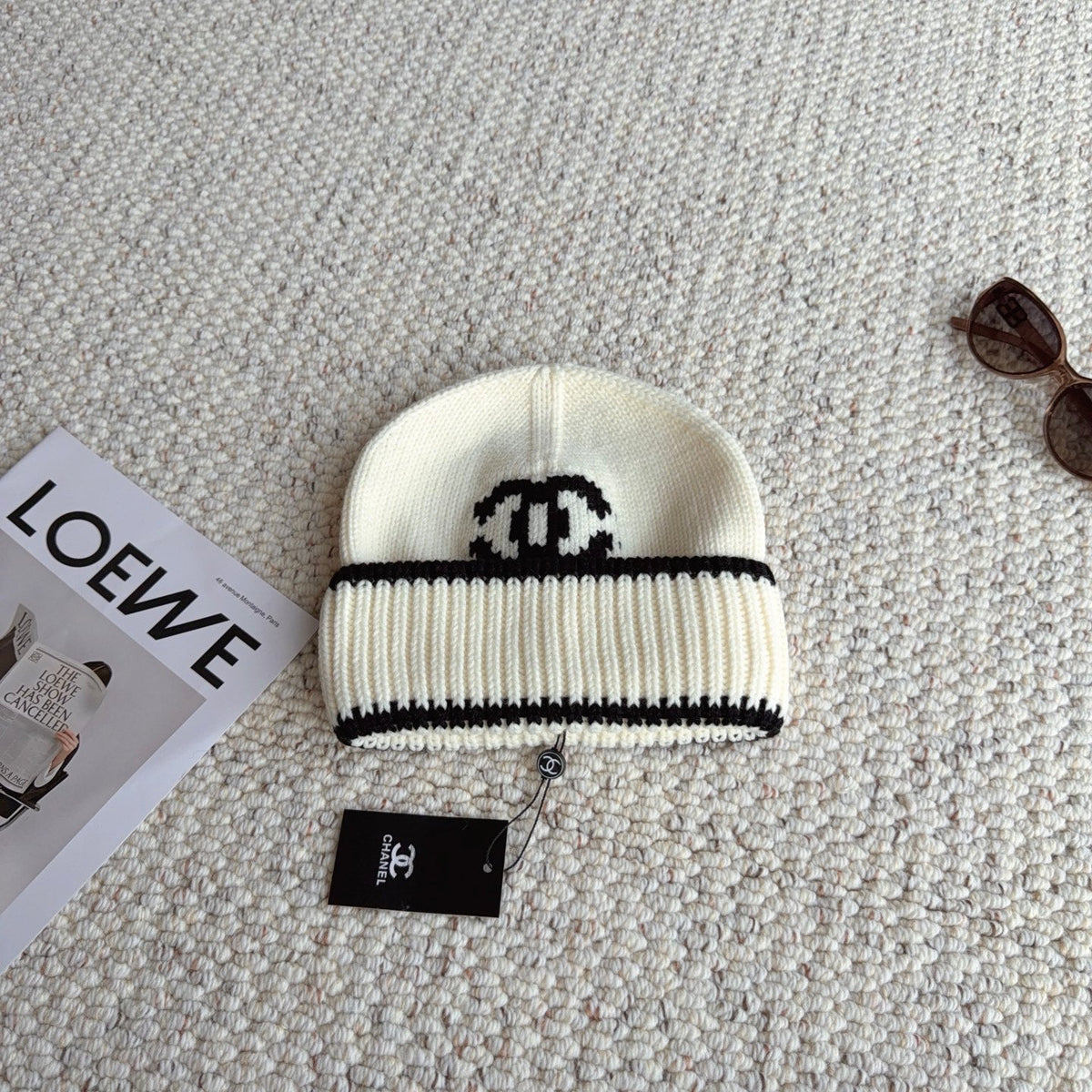 Chanel Double C Beanie Wool 477882