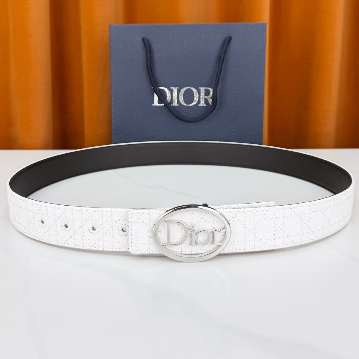 Dior 2026 Cannage Reversible Belt 35mm Leather