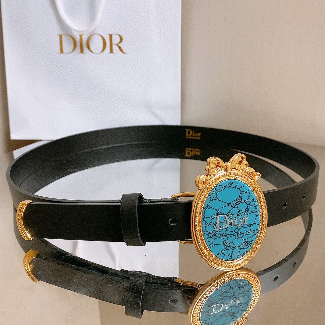 Dior 2026 Médaillon 7.3cm Buckle Belt 2.5cm Leather 216234