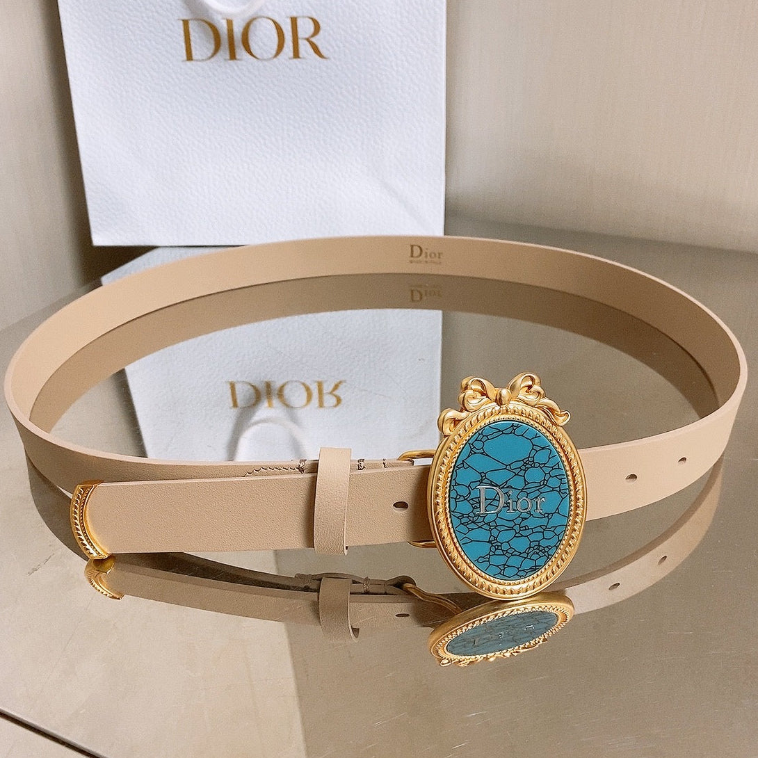 Dior 2026 Médaillon 7.3cm Buckle Belt 2.5cm Leather 216234