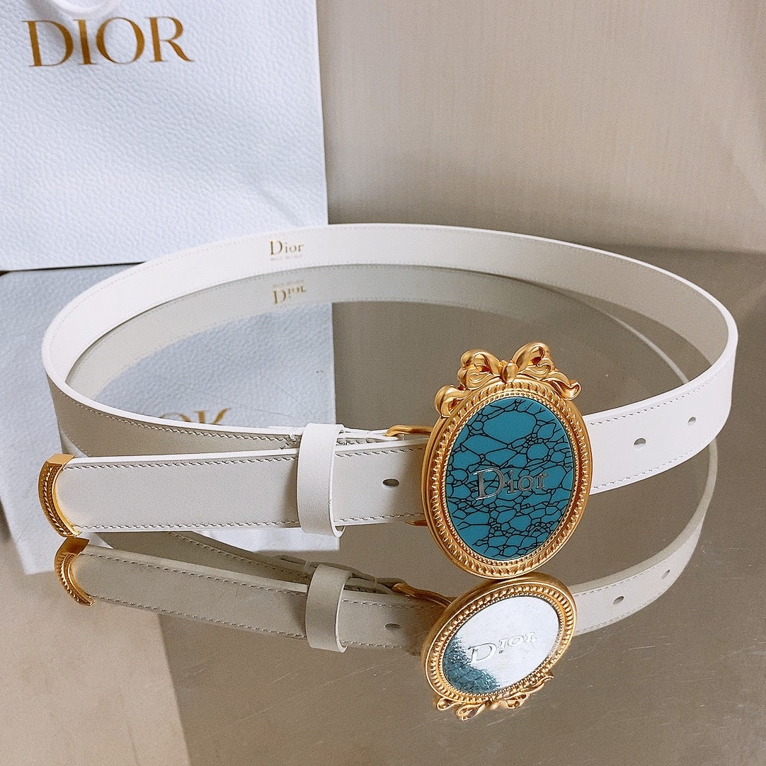 Dior 2026 Médaillon 7.3cm Buckle Belt 2.5cm Leather 216234