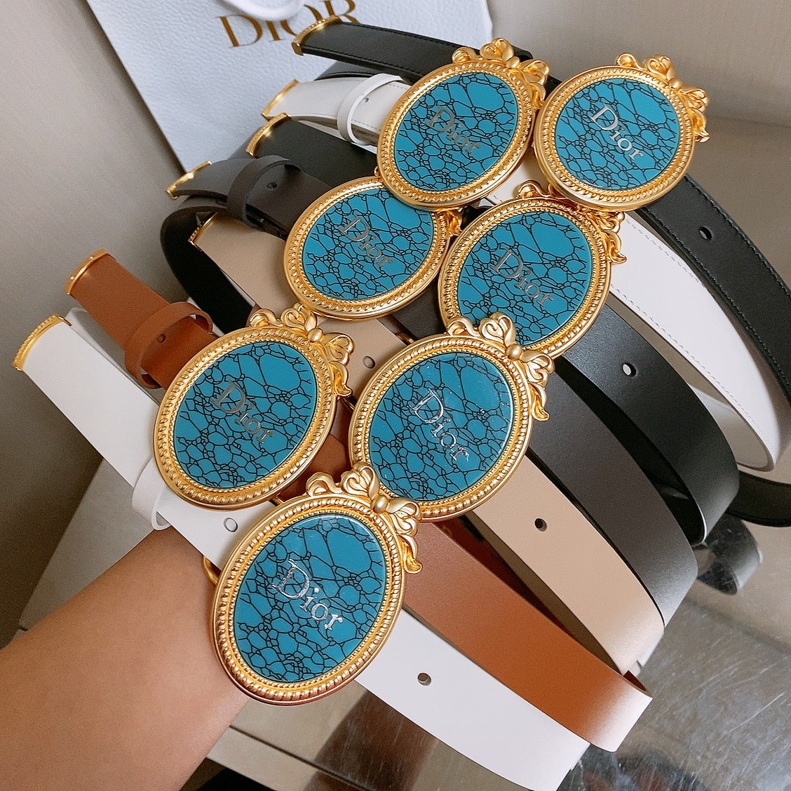 Dior 2026 Médaillon 7.3cm Buckle Belt 2.5cm Leather 216234