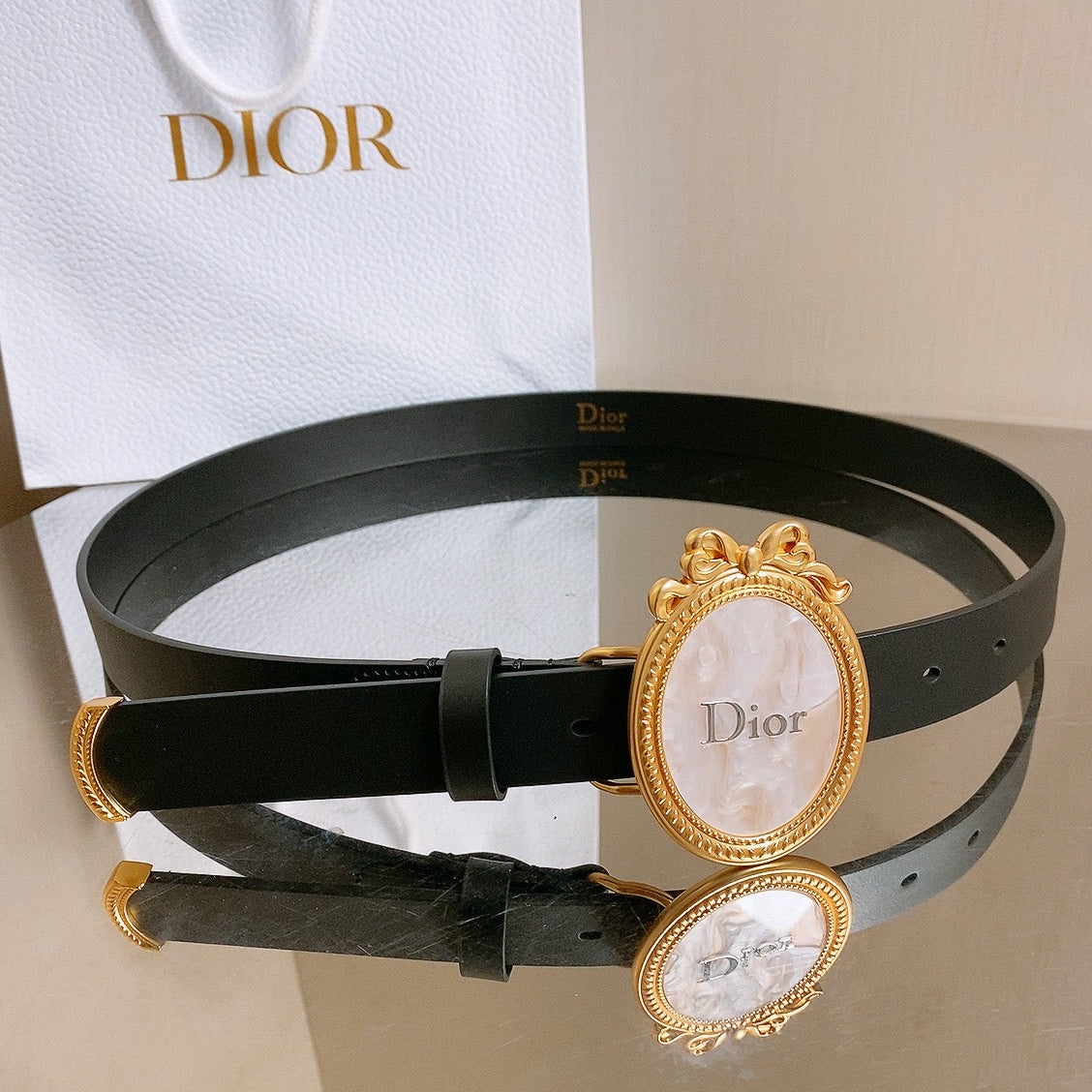 Dior 2026 Dior Médaillon 7cm Belt Buckle 25mm Leather 216226