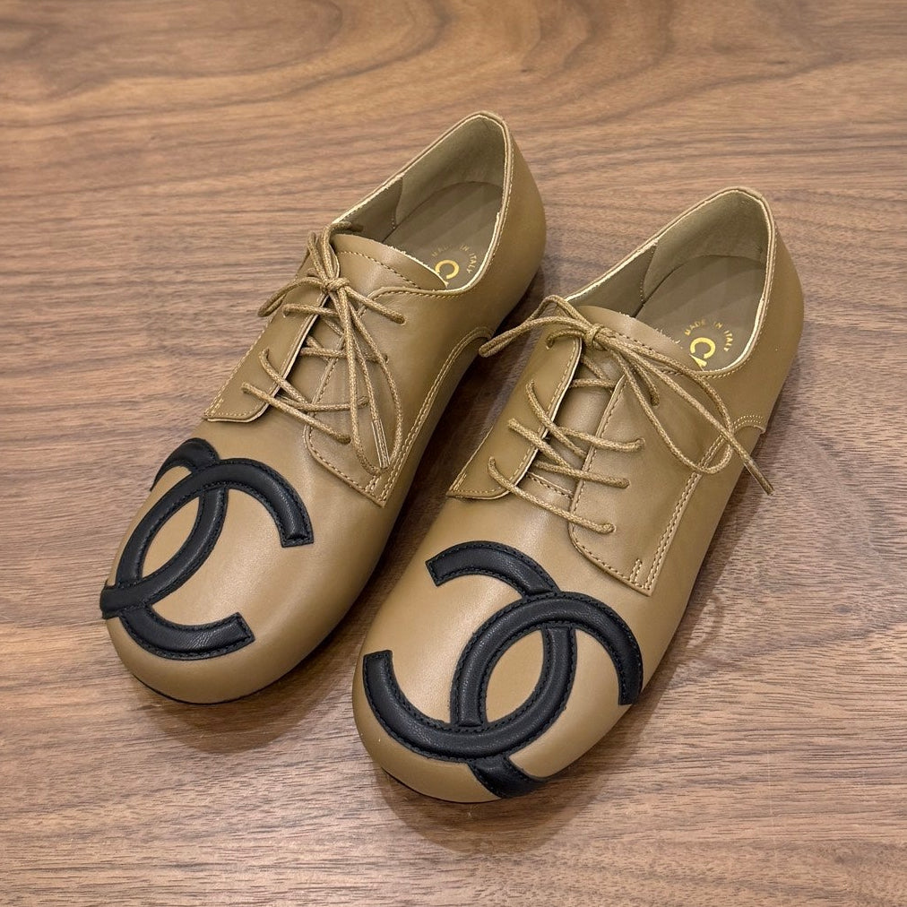 Chanel 2026 Cambon Lace Up Loafers Suede Leather 173172