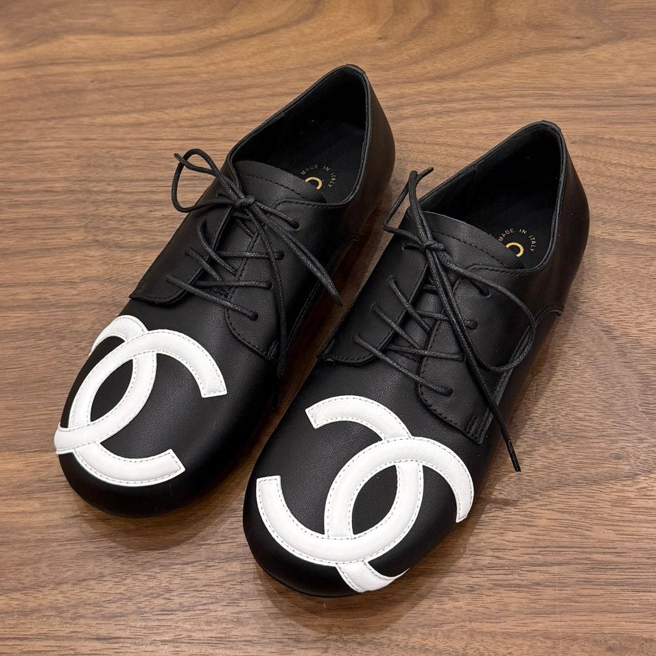 Chanel 2026 Cambon Lace Up Loafers Suede Leather 173172