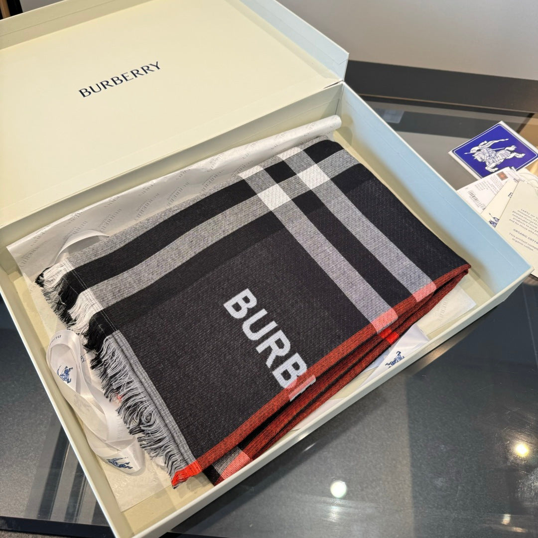 BBR Long Scarf 200CM Black Cashmere 293339