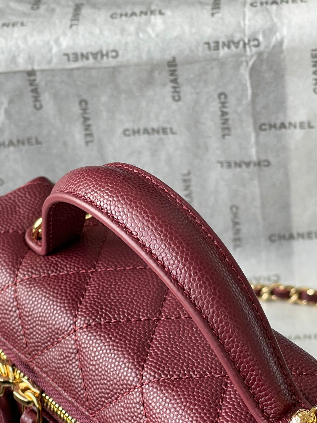 Chanel 2026 Vanity Bag 19.5cm Burgundy Leather