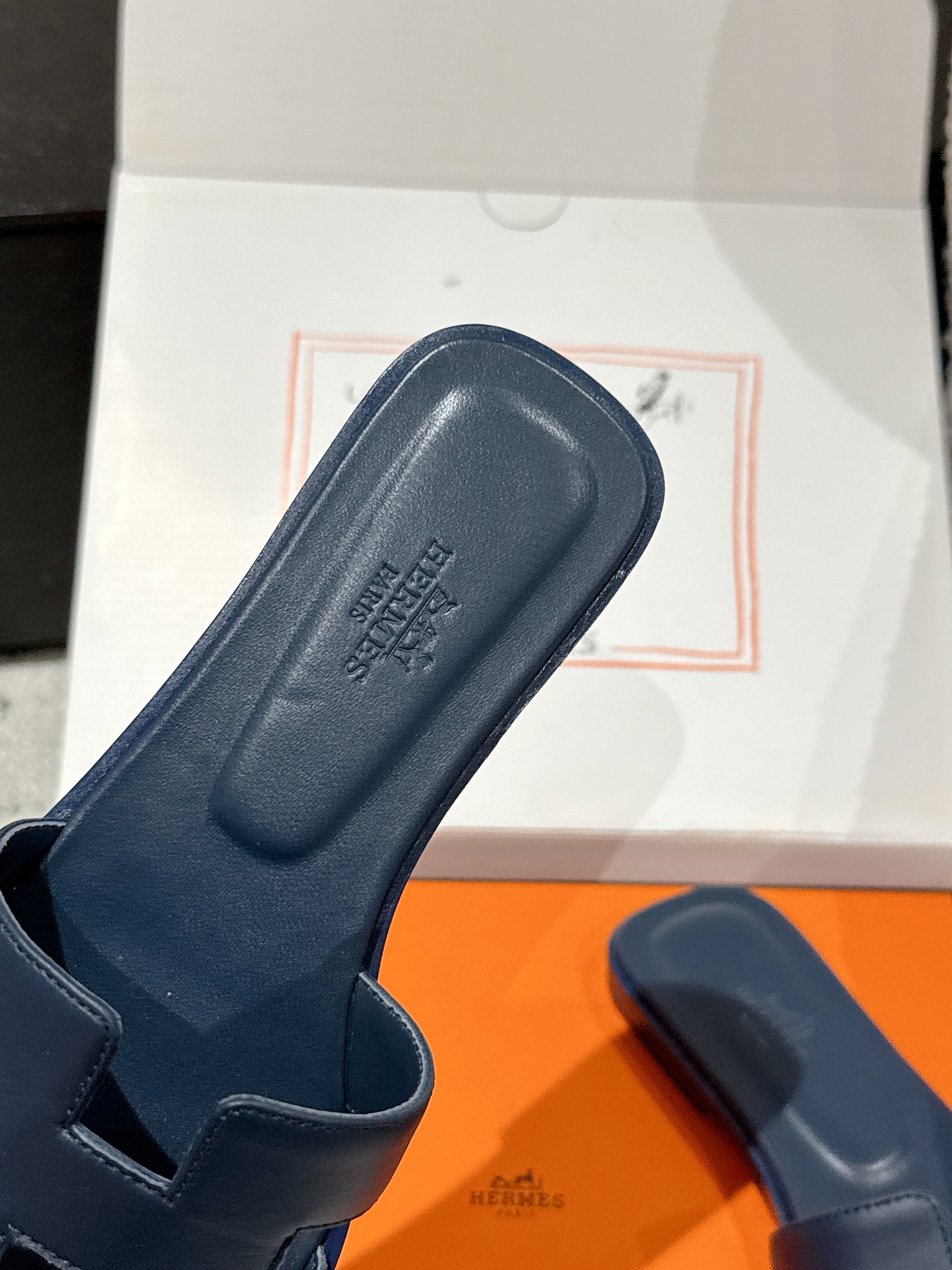 HM 25 Oran Sandal Dark Blue Calfskin