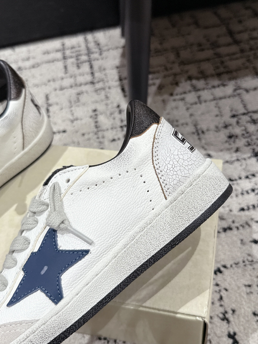 Golden Goose 2025 Star Sneaker Ivory Black mix Blue Cowhide 500614