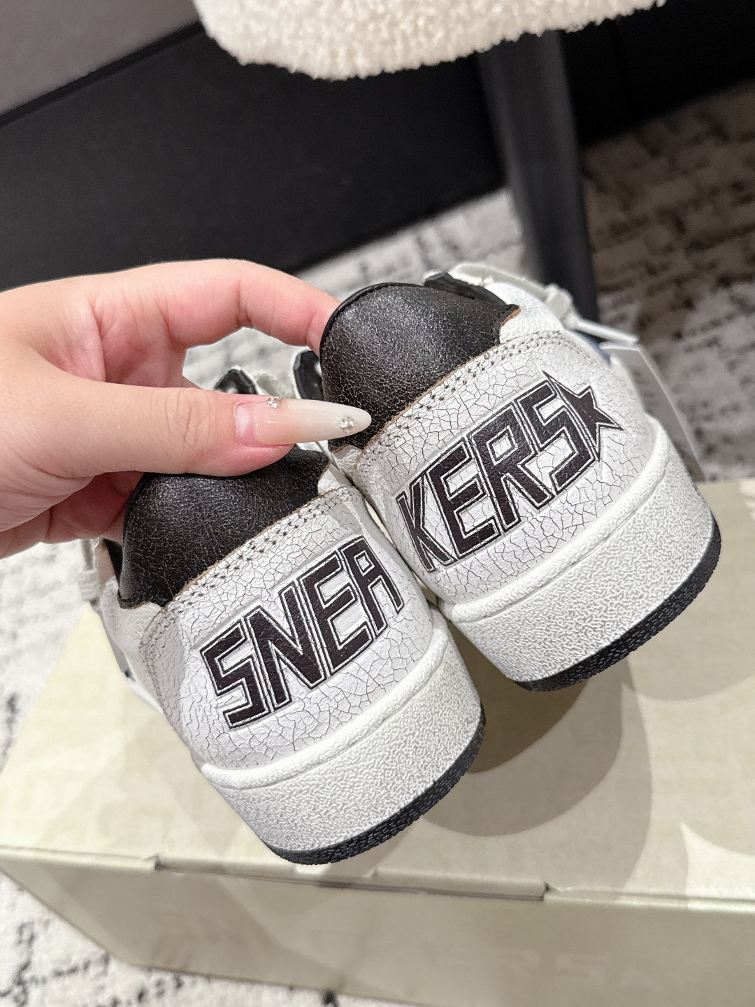 Golden Goose 2025 Star Sneaker Ivory Black mix Blue Cowhide 500614