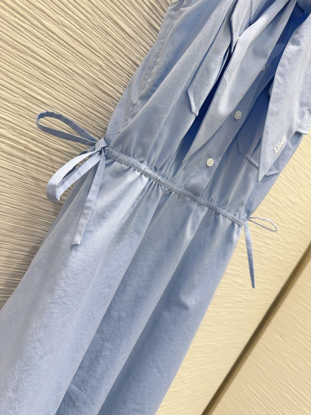 Dior 2026 Bow Vest Dress Blue Polyester Cotton 392143