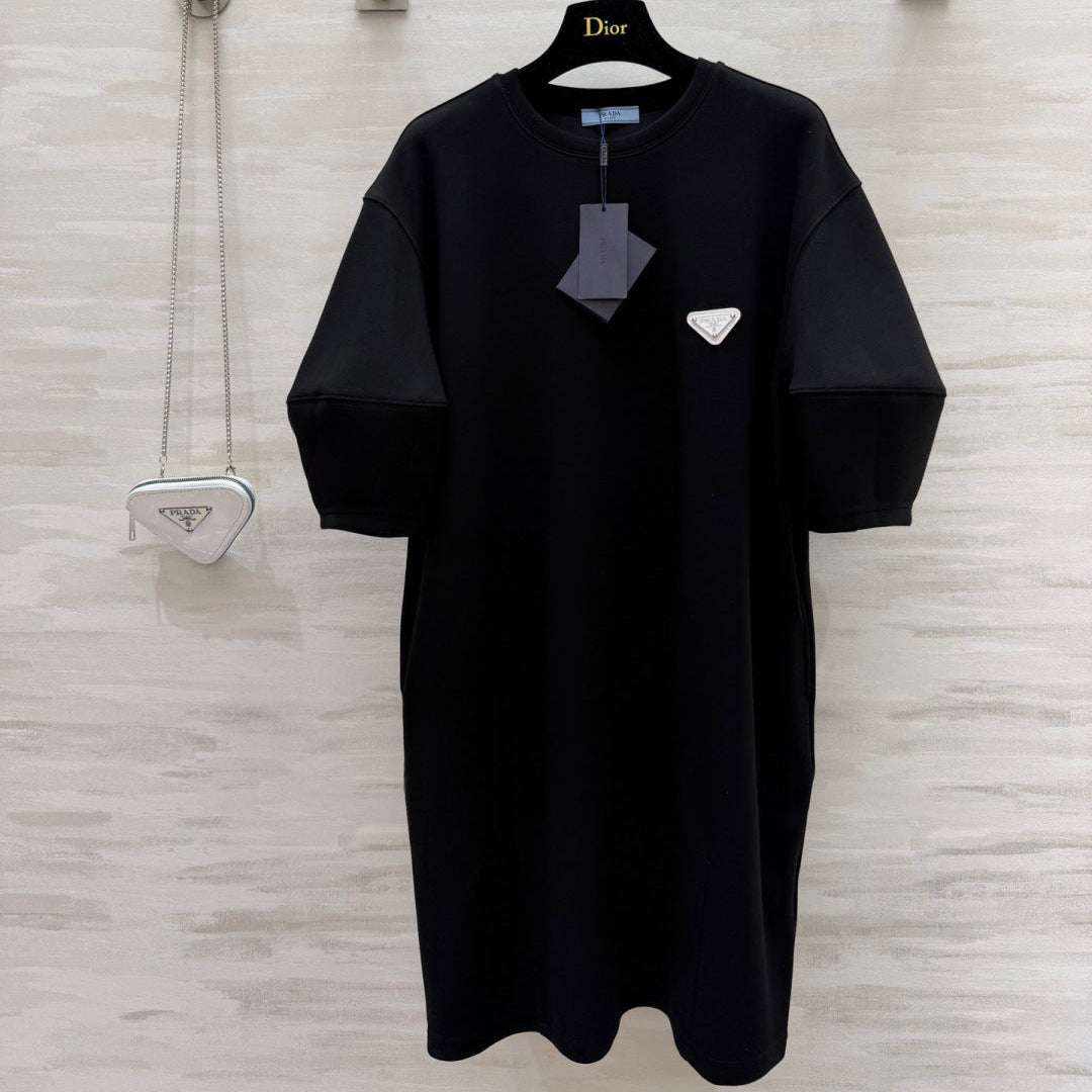 Prada 2026 Triangle Logo Casual Dress Cotton 396953