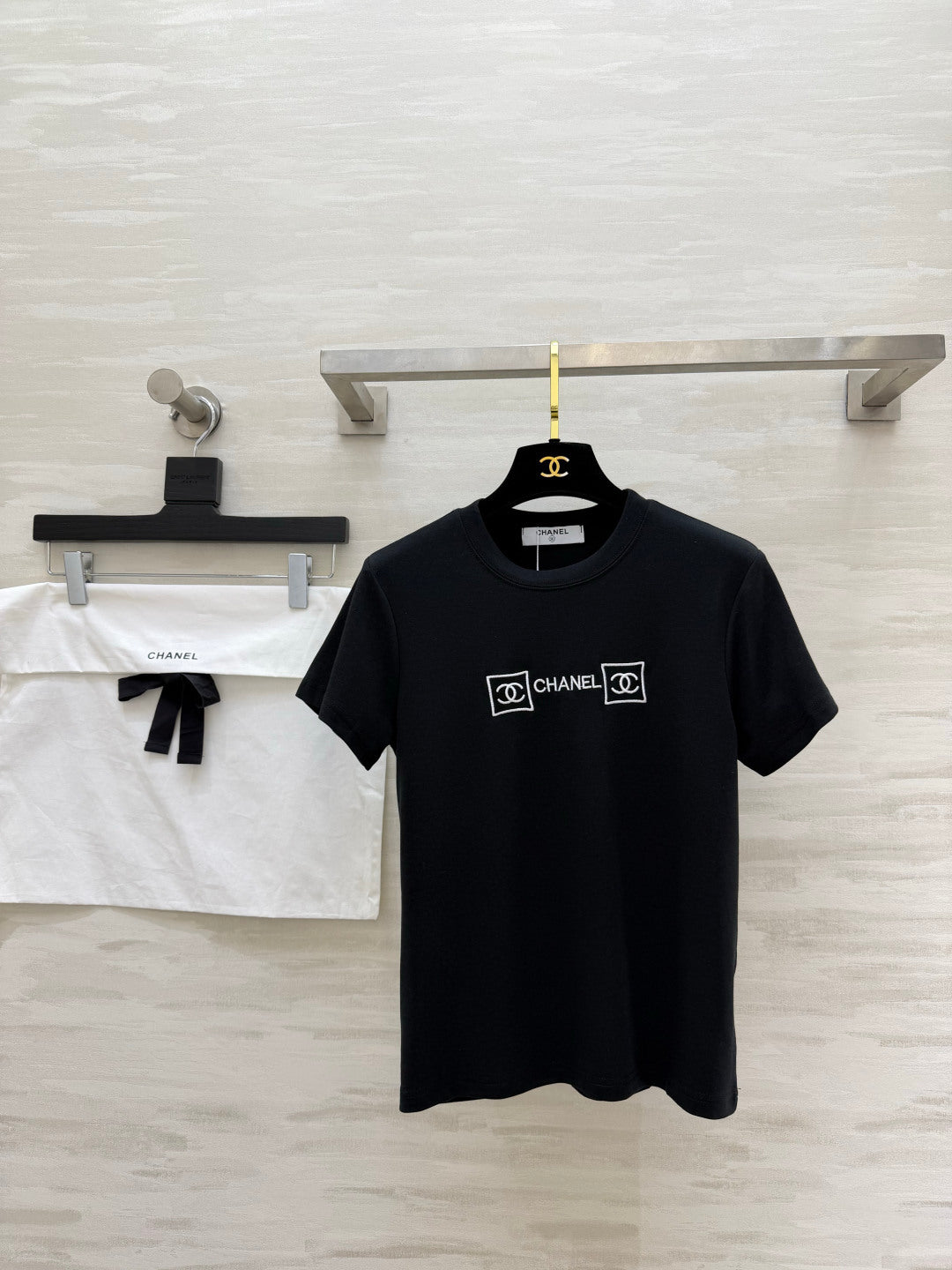 Chanel 2026 Embroidered Logo T-shirt Cotton 681375