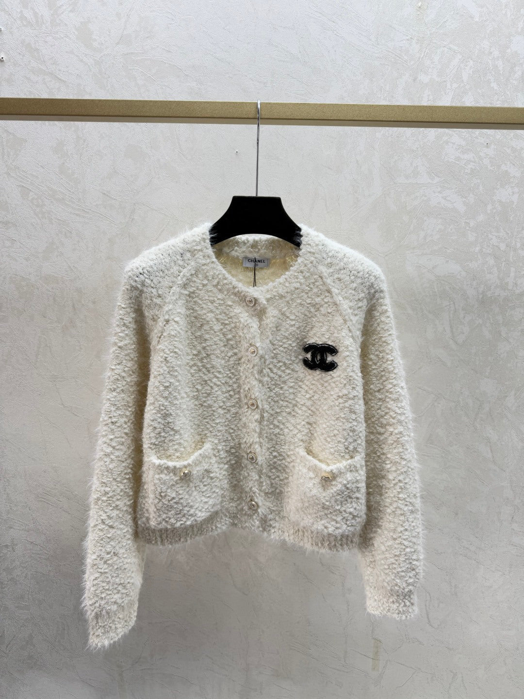 Chanel 2025 Cardigan White and Blue Wool