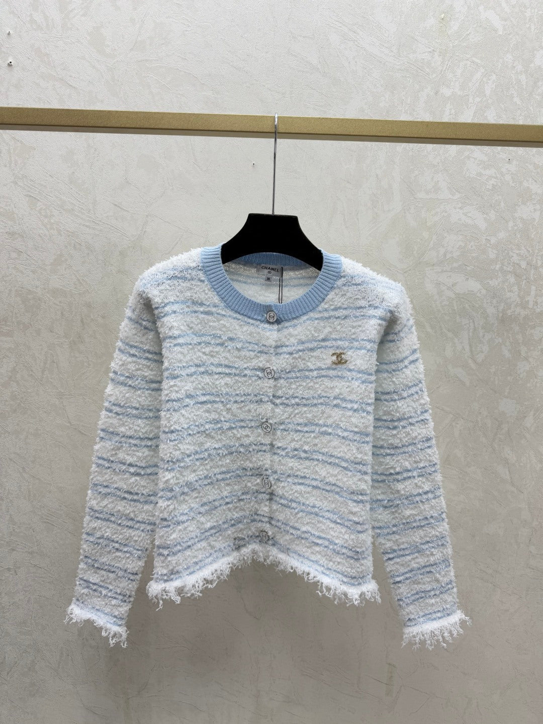 Chanel 2025 Knitted Crew Neck Cardigan Wool Polyester 734785