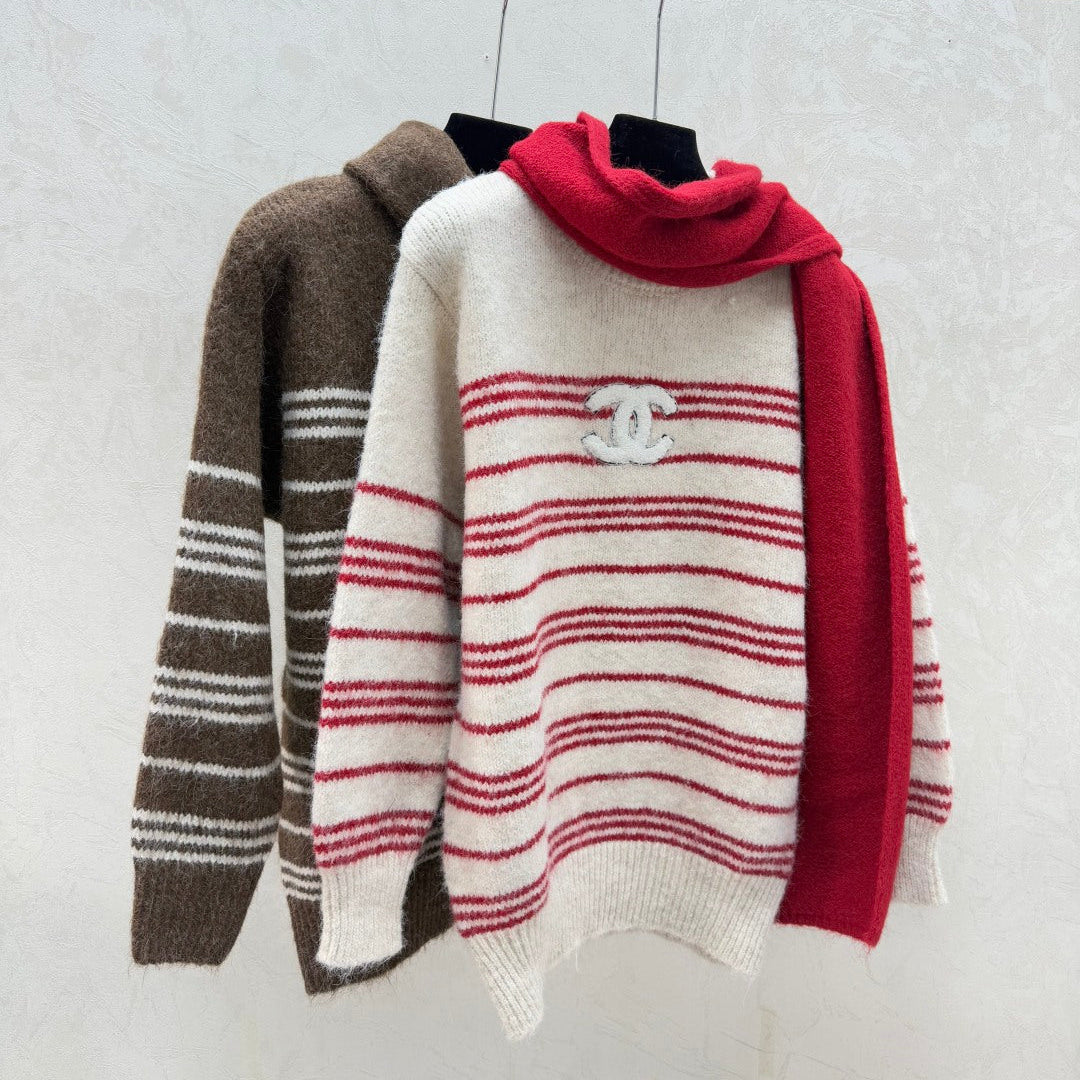 Chanel 2025 Striped Sweater Wool Mohair 734809