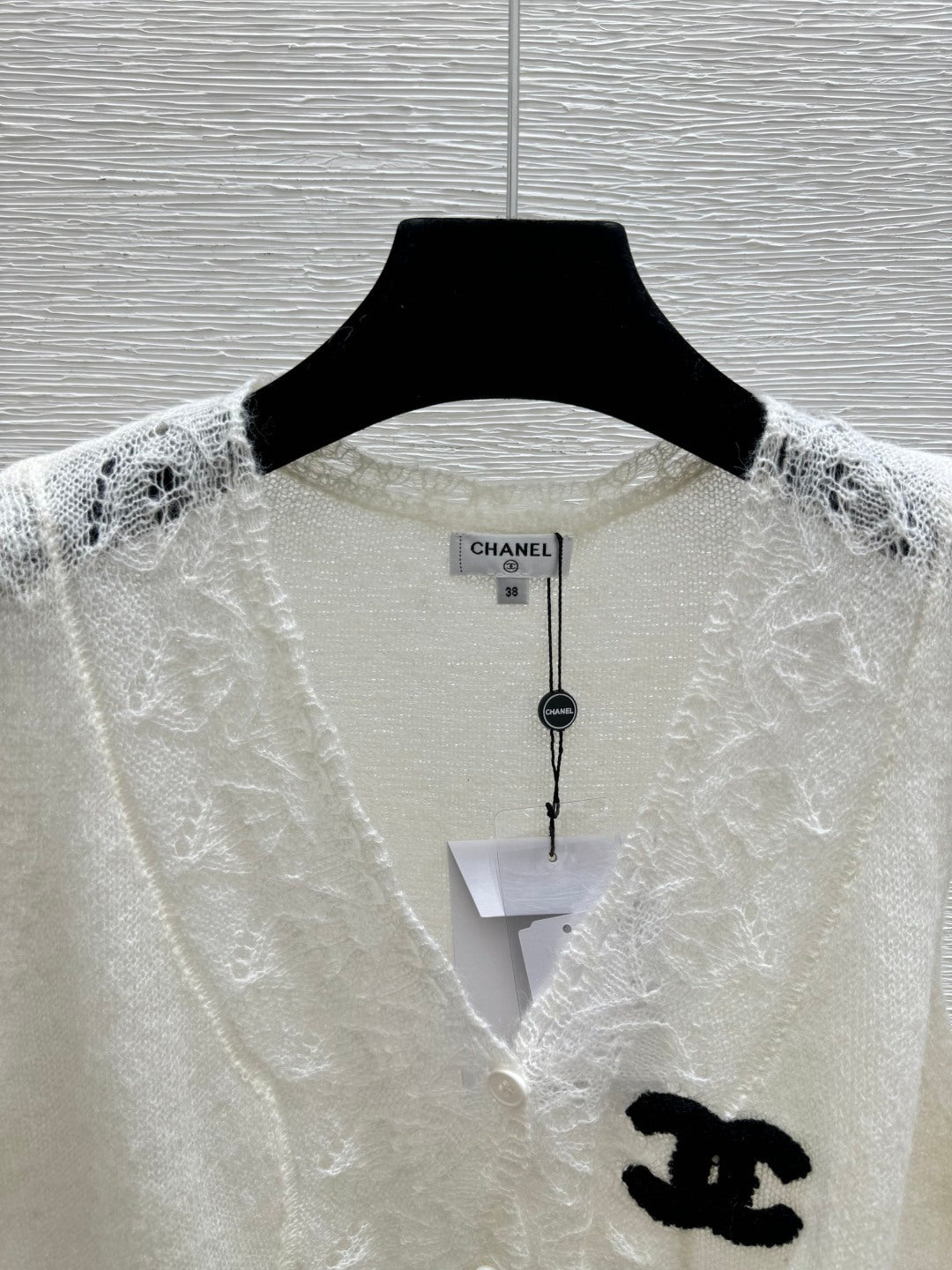 Chanel 2026 Knit Lace Camisole Blue and White Wool Acrylic