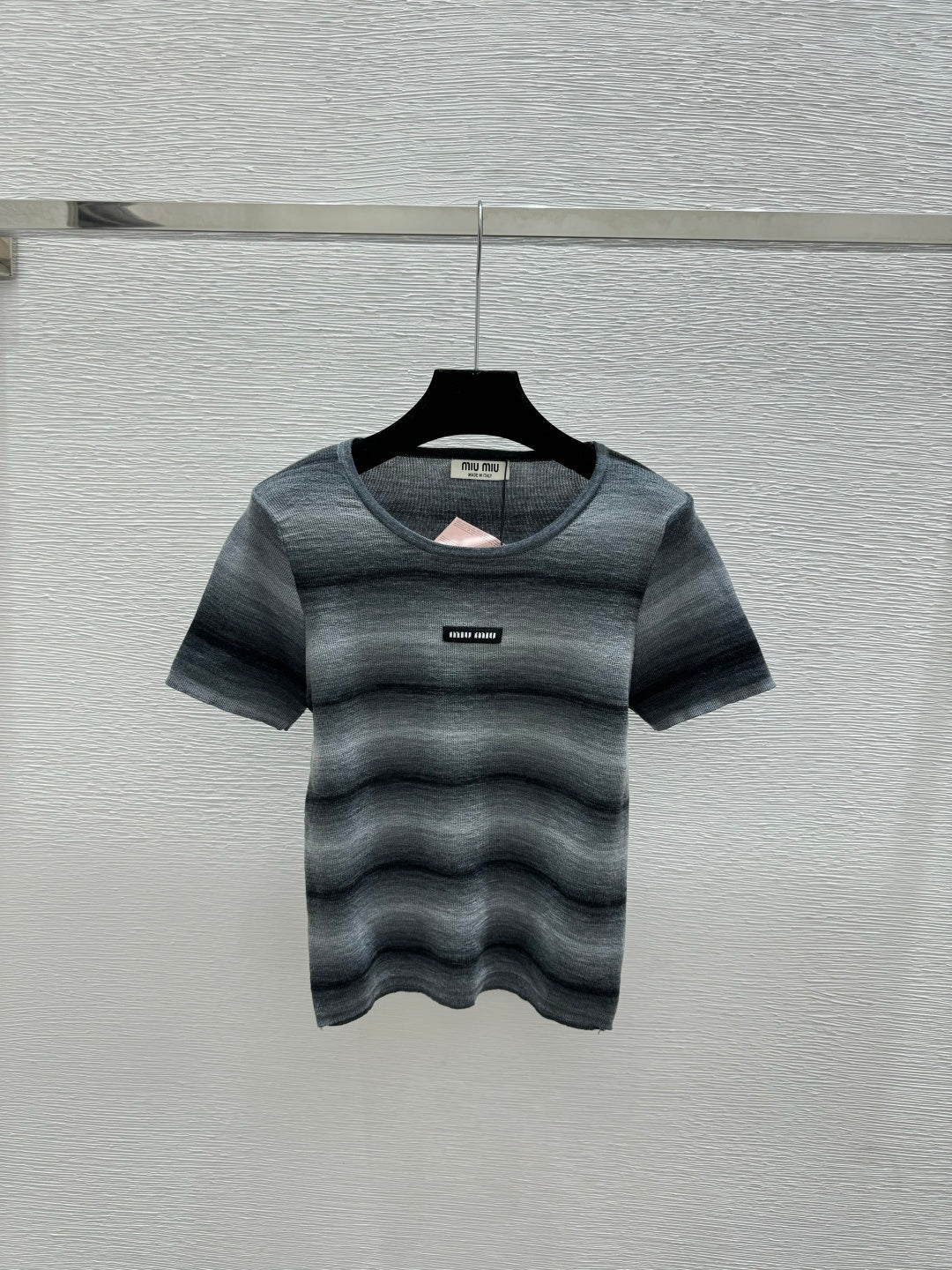 Miumiu 2026 Striped Shirt Yellow Blue and Gray Wool