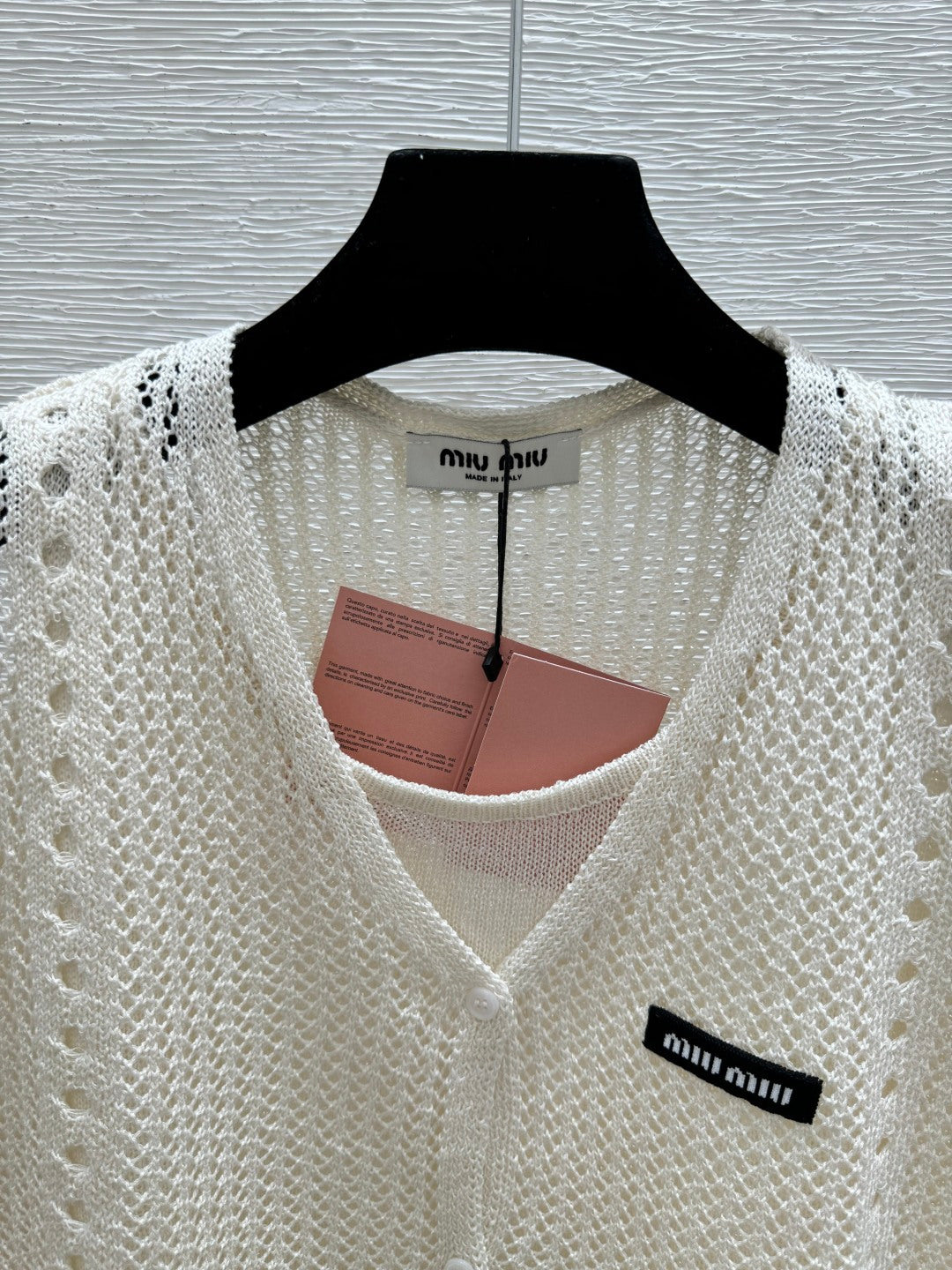 Miumiu 2026 Vest Navy Blue and Cream Tencel Polyester 516025