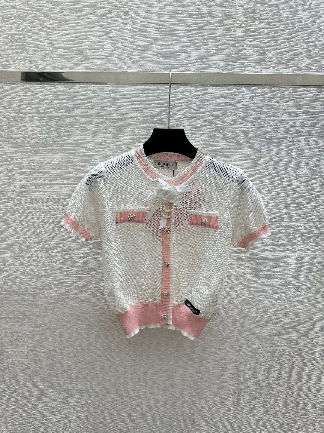 Miumiu 2026 Bow Knit Cardigan Wool 395568